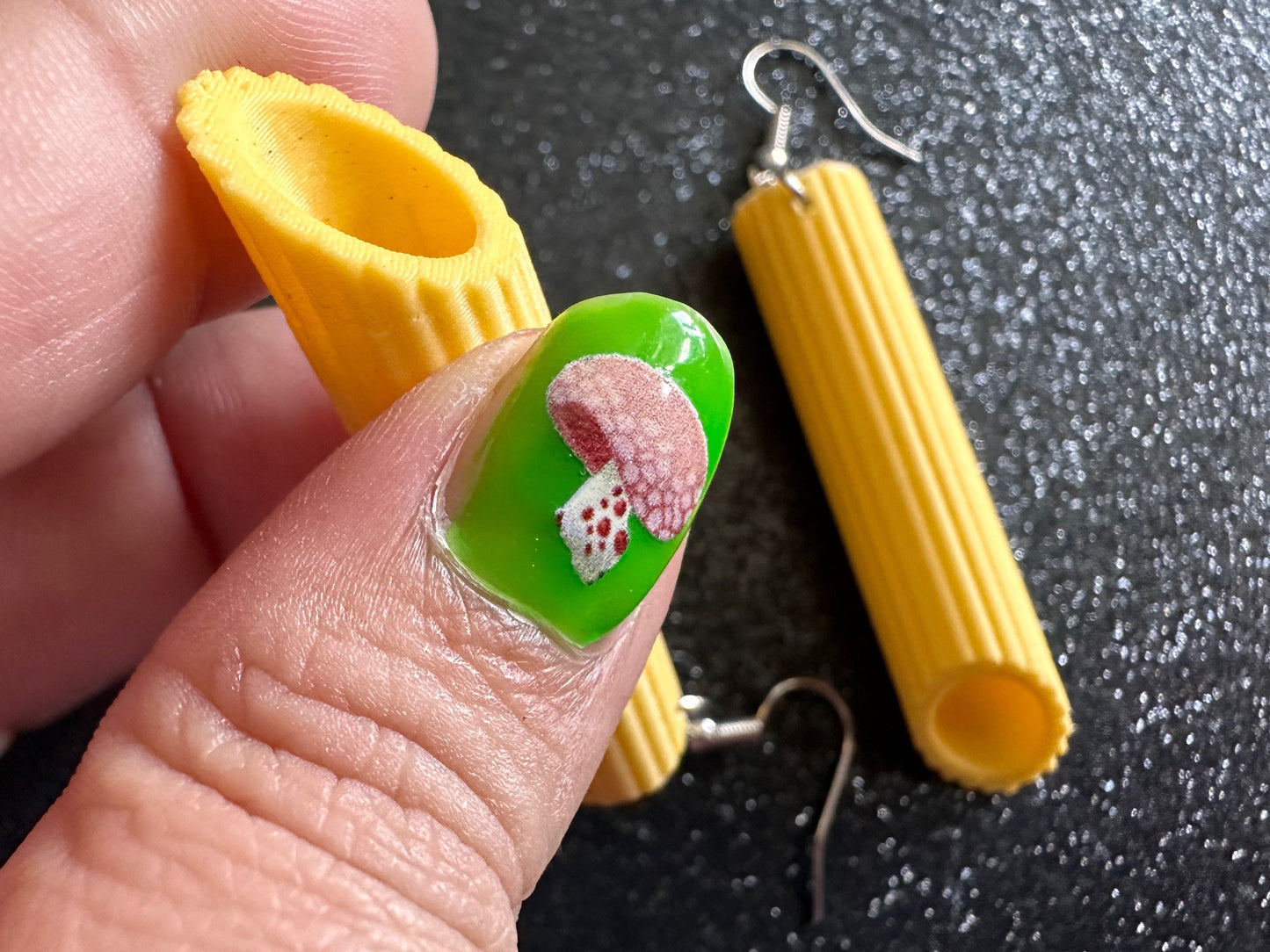 Pasta Earrings: 3D Printed Traffic Penne Pasta, Italian Food, Novelty Earrings, Tortiglioni, Pennete Rigate, Best Gifts for Her/Him/Them