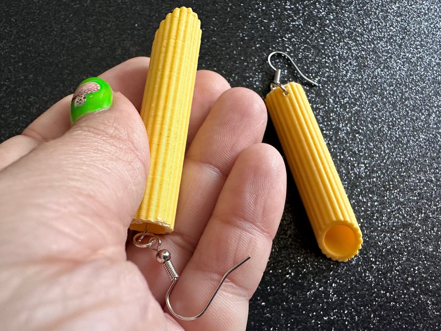 Pasta Earrings: 3D Printed Traffic Penne Pasta, Italian Food, Novelty Earrings, Tortiglioni, Pennete Rigate, Best Gifts for Her/Him/Them