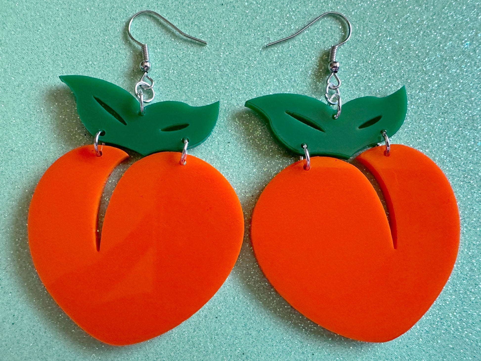 Peach Earrings: Laser Cut Acrylic Peaches, Fruit, Food Earrings, Nectarines, Apricots, Summer Vibes, Georgia State, Gifts for Her/Him/Them