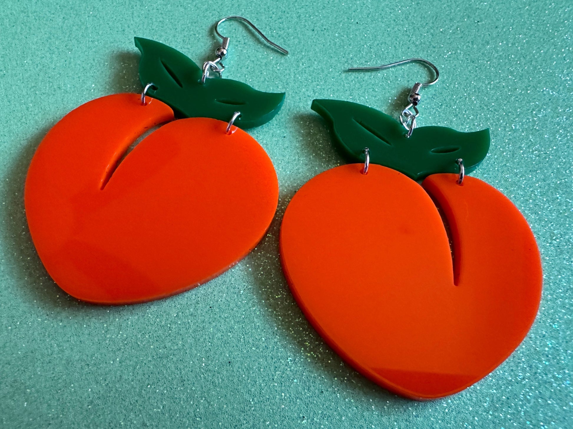 Peach Earrings: Laser Cut Acrylic Peaches, Fruit, Food Earrings, Nectarines, Apricots, Summer Vibes, Georgia State, Gifts for Her/Him/Them