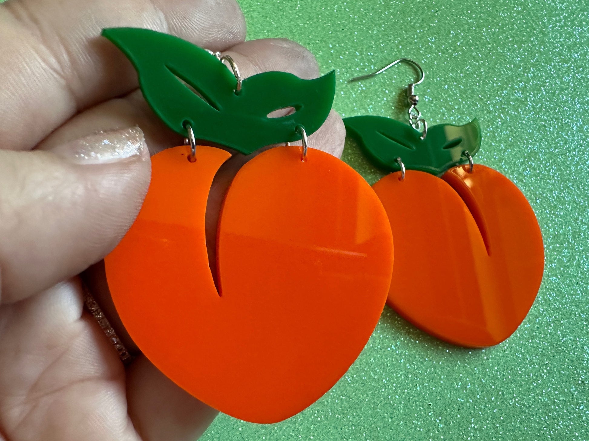 Peach Earrings: Laser Cut Acrylic Peaches, Fruit, Food Earrings, Nectarines, Apricots, Summer Vibes, Georgia State, Gifts for Her/Him/Them