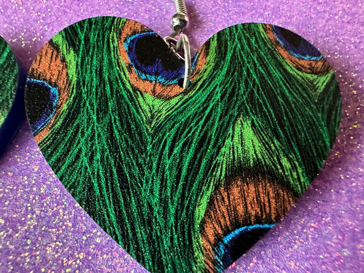 Peacock Feather Earrings: Laser Cut Acrylic Peacocks, Colorful Birds, Flamboyant, Novelty Earrings, Maximalism, Best Gifts for Her/Him/Them
