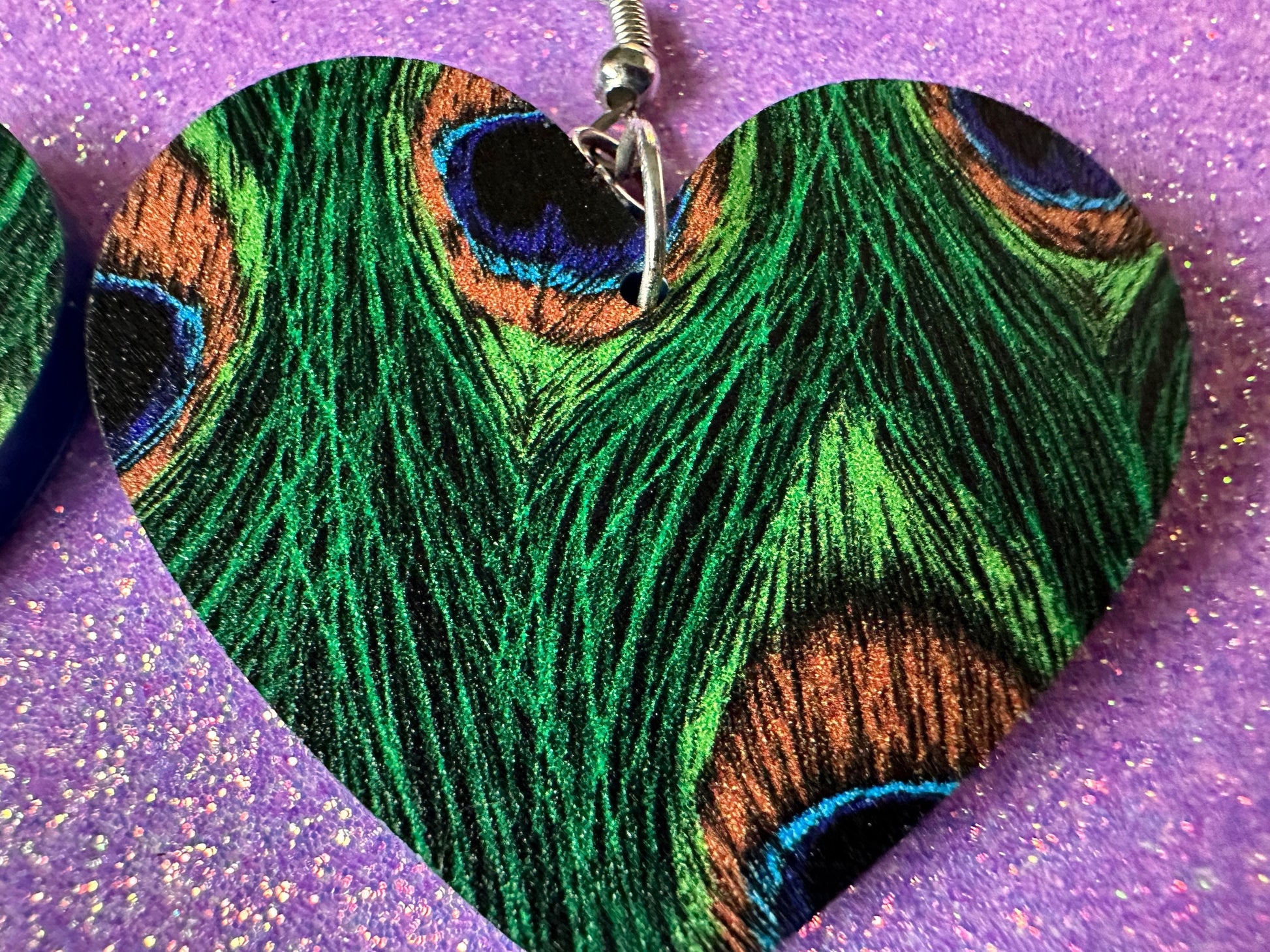 Peacock Feather Earrings: Laser Cut Acrylic Peacocks, Colorful Birds, Flamboyant, Novelty Earrings, Maximalism, Best Gifts for Her/Him/Them