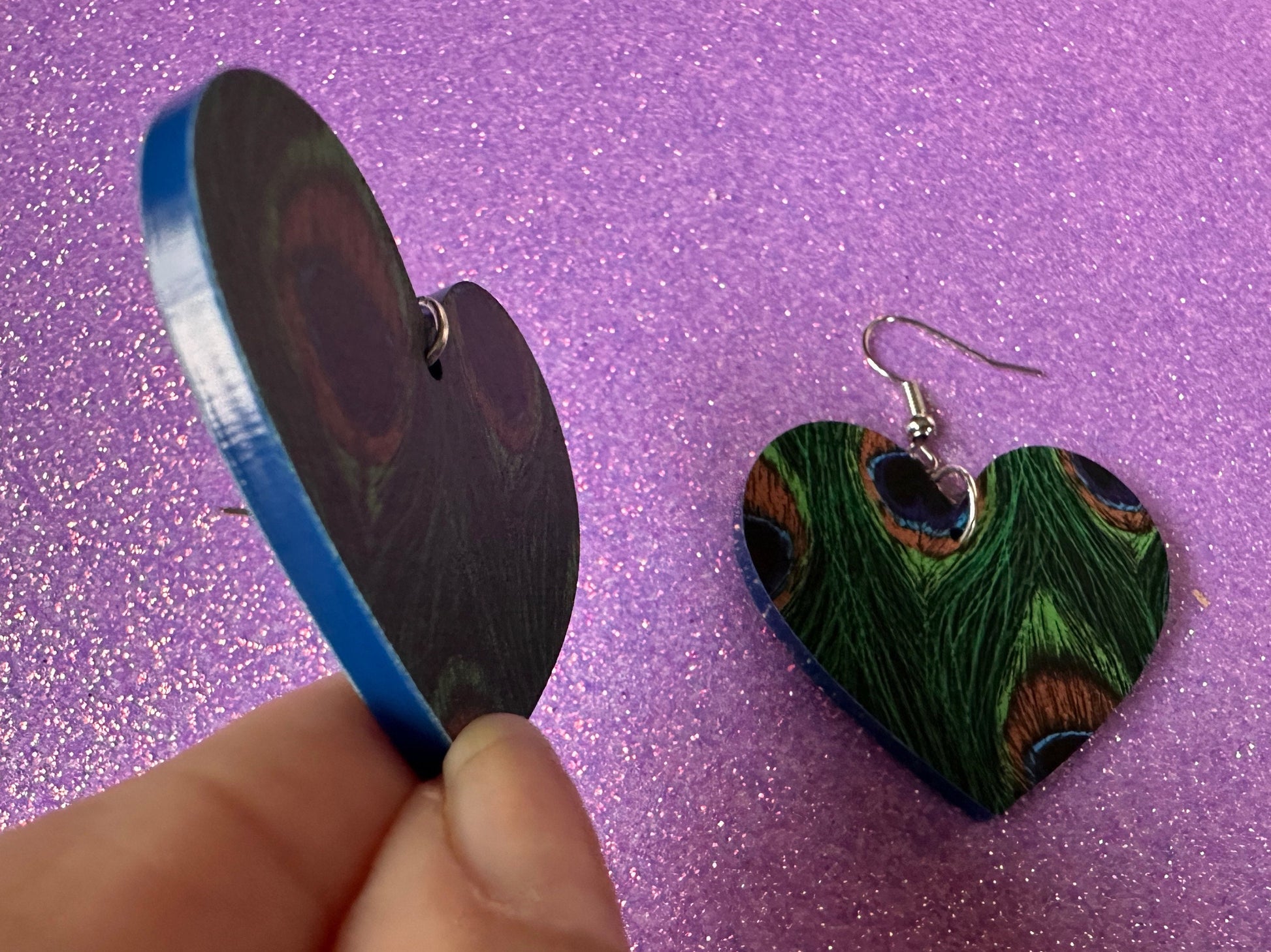 Peacock Feather Earrings: Laser Cut Acrylic Peacocks, Colorful Birds, Flamboyant, Novelty Earrings, Maximalism, Best Gifts for Her/Him/Them