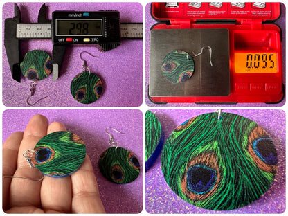 Peacock Feather Earrings: Laser Cut Acrylic Peacocks, Colorful Birds, Flamboyant, Novelty Earrings, Maximalism, Best Gifts for Her/Him/Them