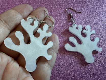 Pearlescent Coral Earrings: Laser Cut Acrylic Corals, Ocean, Beach, Reef Diver, Pearl, Reefs, Sea Creatures, Best Gifts for Her/Him/Them