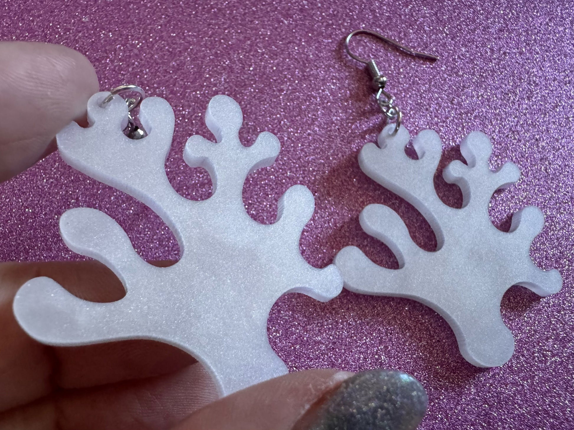 Pearlescent Coral Earrings: Laser Cut Acrylic Corals, Ocean, Beach, Reef Diver, Pearl, Reefs, Sea Creatures, Best Gifts for Her/Him/Them
