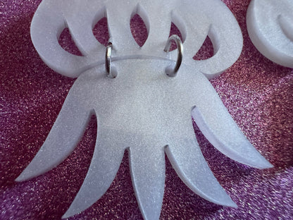 Pearlescent Jelly Fish Earrings: Laser Cut Acrylic Jellies, Ocean, Beach, Octopus, Mollusks, Sea Creature, Best Gifts for Her/Him/Them