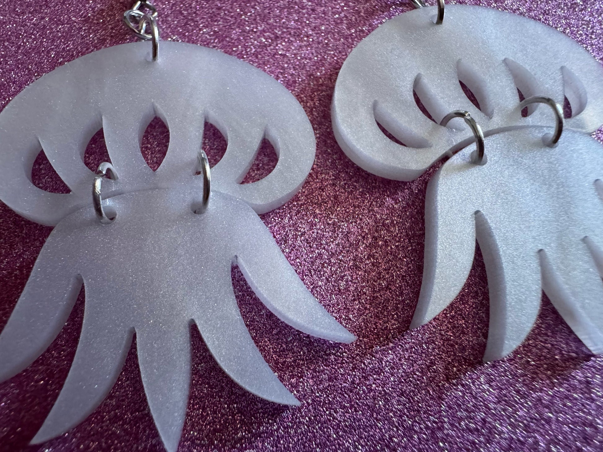 Pearlescent Jelly Fish Earrings: Laser Cut Acrylic Jellies, Ocean, Beach, Octopus, Mollusks, Sea Creature, Best Gifts for Her/Him/Them