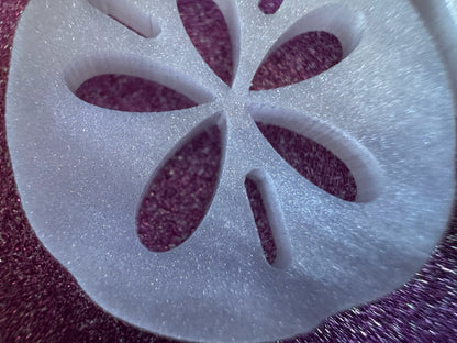 Pearlescent Sand Dollar Earrings: Laser Cut Acrylic Sand Dllars, Ocean, Beach, Shells, Mollusks, Sea Creature, Best Gifts for Her/Him/Them