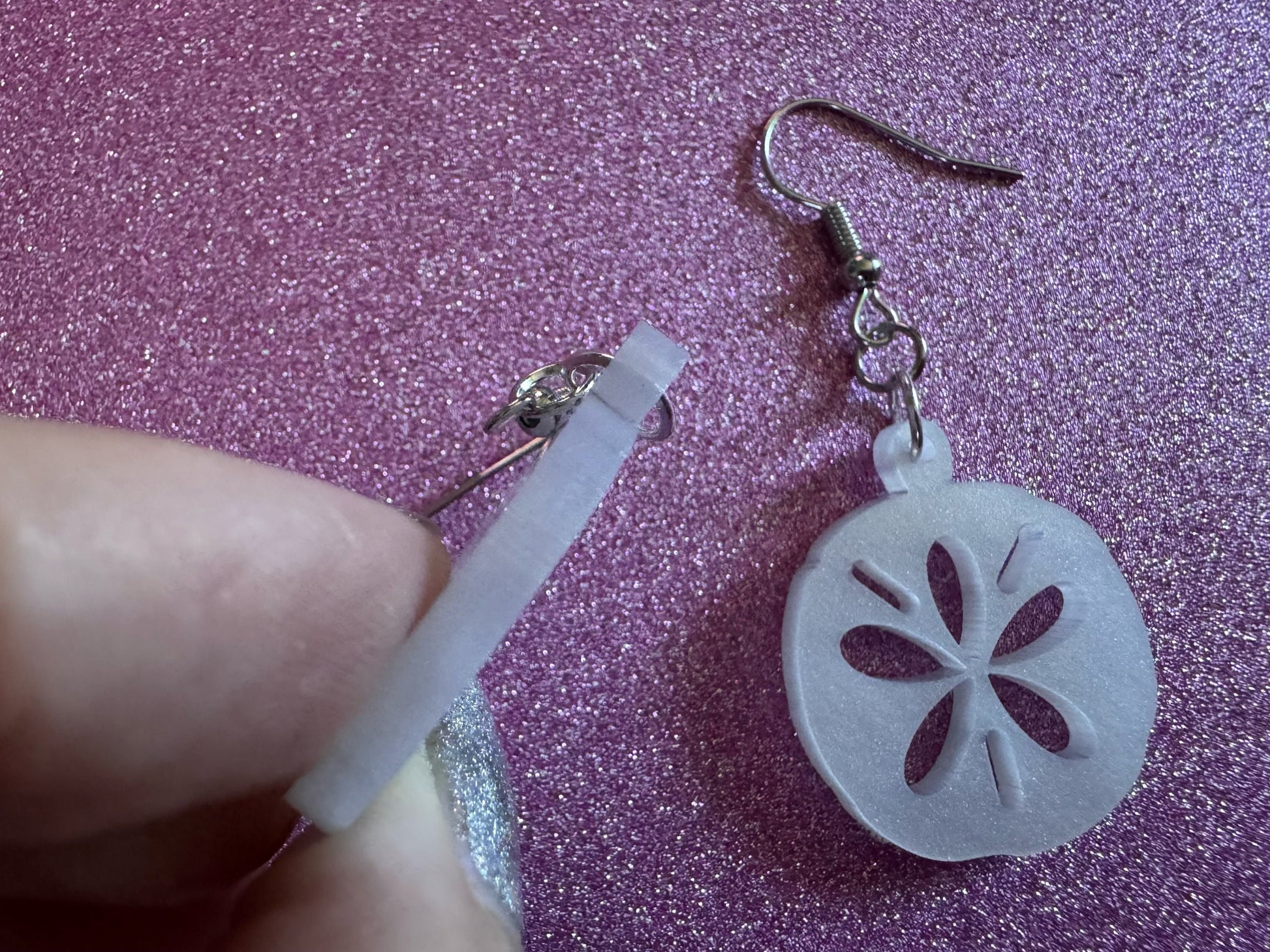 Pearlescent Sand Dollar Earrings: Laser Cut Acrylic Sand Dllars, Ocean, Beach, Shells, Mollusks, Sea Creature, Best Gifts for Her/Him/Them