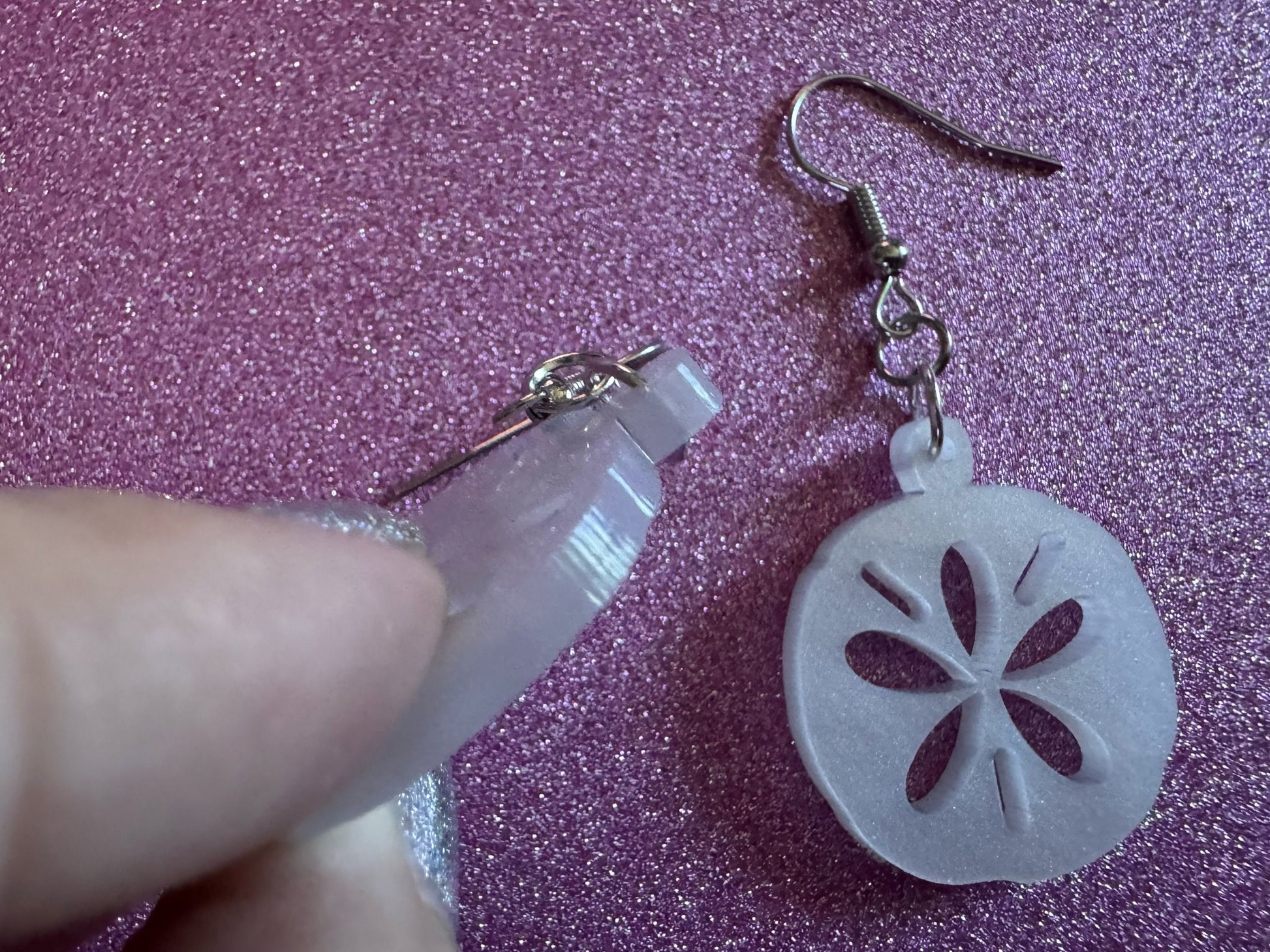 Pearlescent Sand Dollar Earrings: Laser Cut Acrylic Sand Dllars, Ocean, Beach, Shells, Mollusks, Sea Creature, Best Gifts for Her/Him/Them