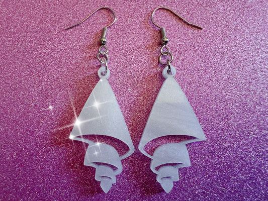 Pearlescent Shell Earrings: Laser Cut Acrylic Shells, Ocean, Beach, Seashells, Pearl, Mollusks, Sea Creature, Best Gifts for Her/Him/Them