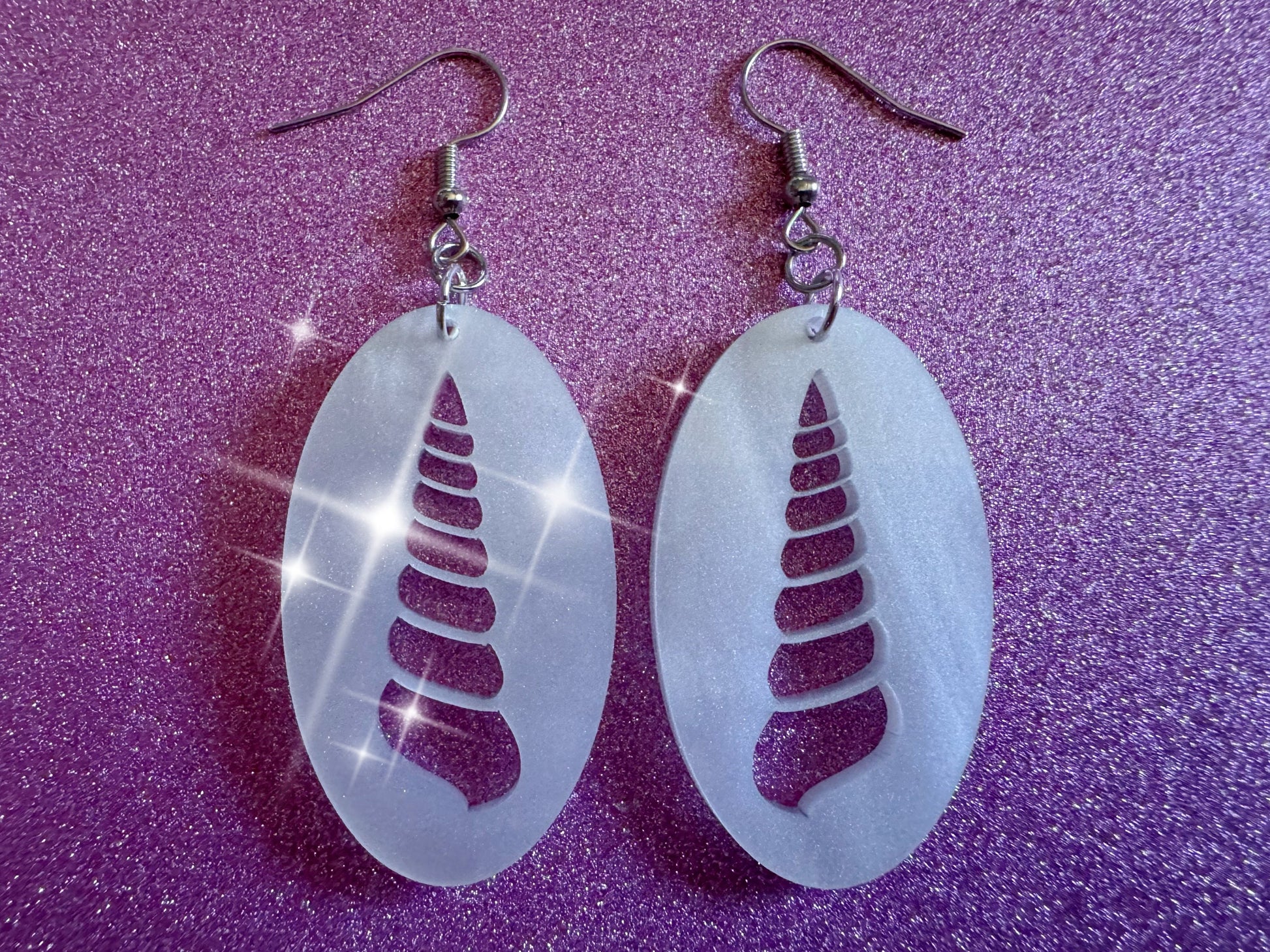 Pearlescent Shell Earrings: Laser Cut Acrylic Shells, Ocean, Beach, Seashells, Pearl, Mollusks, Sea Creature, Best Gifts for Her/Him/Them