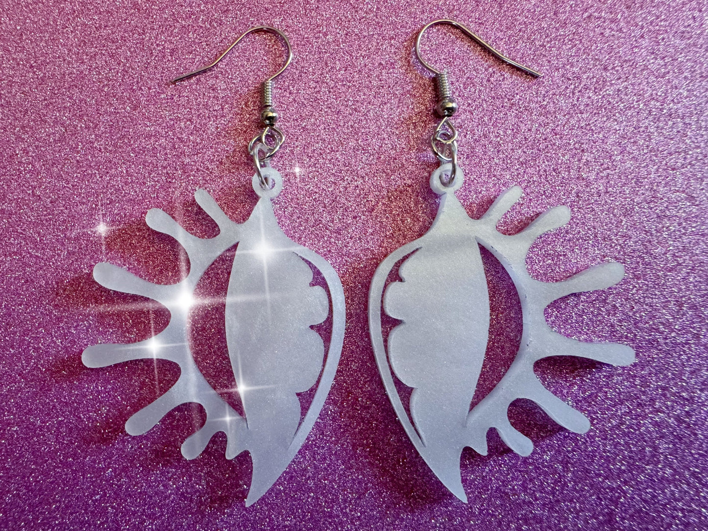 Pearlescent Shell Earrings: Laser Cut Acrylic Shells, Ocean, Beach, Seashells, Pearl, Mollusks, Sea Creature, Best Gifts for Her/Him/Them