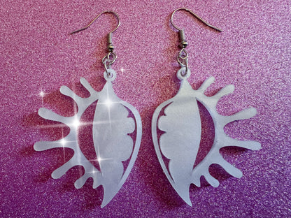 Pearlescent Shell Earrings: Laser Cut Acrylic Shells, Ocean, Beach, Seashells, Pearl, Mollusks, Sea Creature, Best Gifts for Her/Him/Them