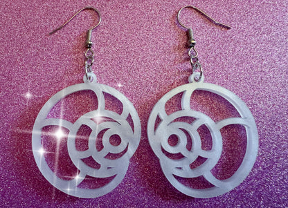 Pearlescent Shell Earrings: Laser Cut Acrylic Shells, Ocean, Beach, Seashells, Pearl, Mollusks, Sea Creature, Best Gifts for Her/Him/Them