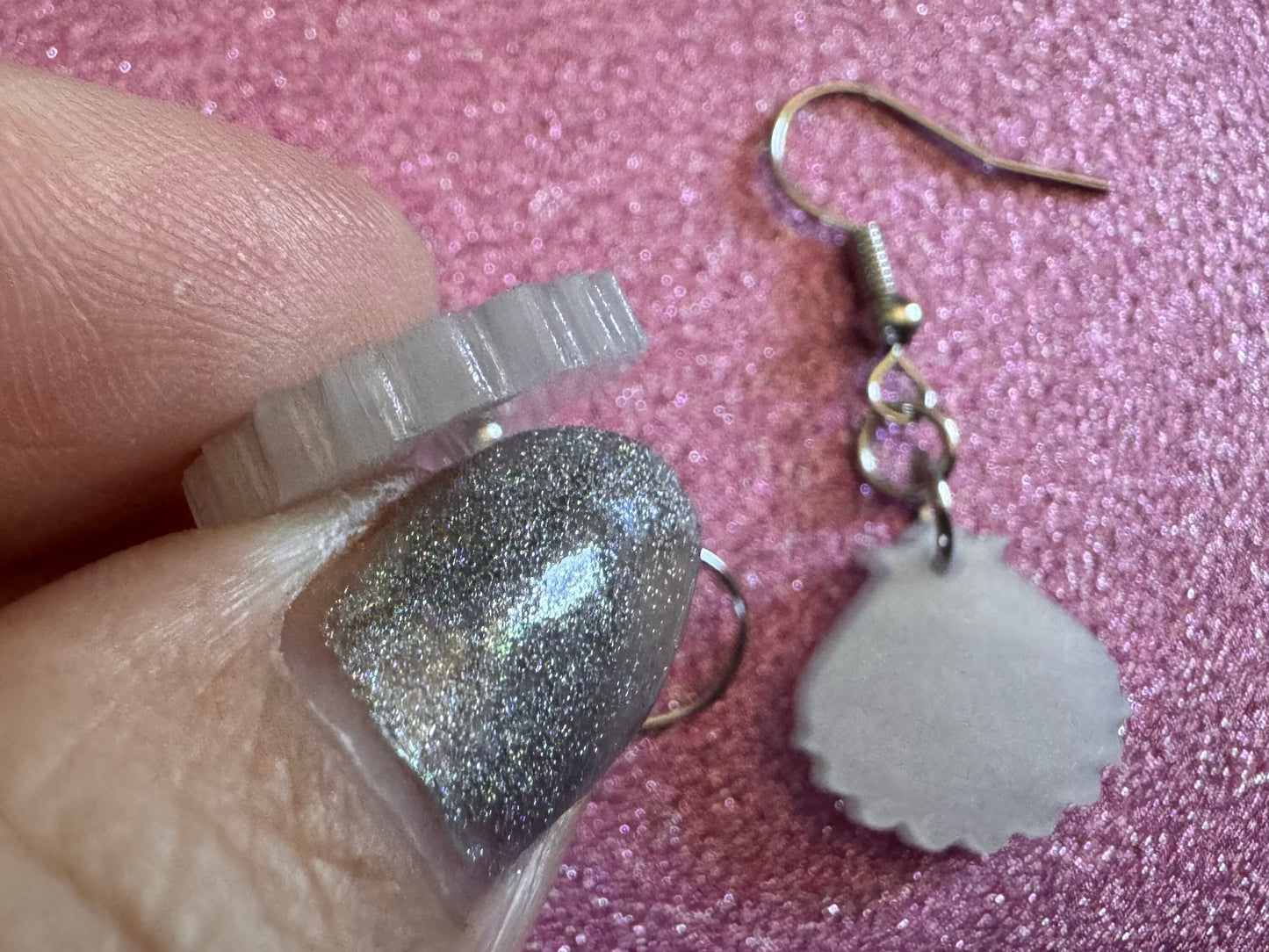Pearlescent Shell Earrings: Laser Cut Acrylic Shells, Ocean, Beach, Seashells, Pearl, Mollusks, Sea Creature, Best Gifts for Her/Him/Them