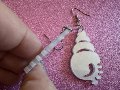 Pearlescent Shell Earrings: Laser Cut Acrylic Shells, Ocean, Beach, Seashells, Pearl, Mollusks, Sea Creature, Best Gifts for Her/Him/Them