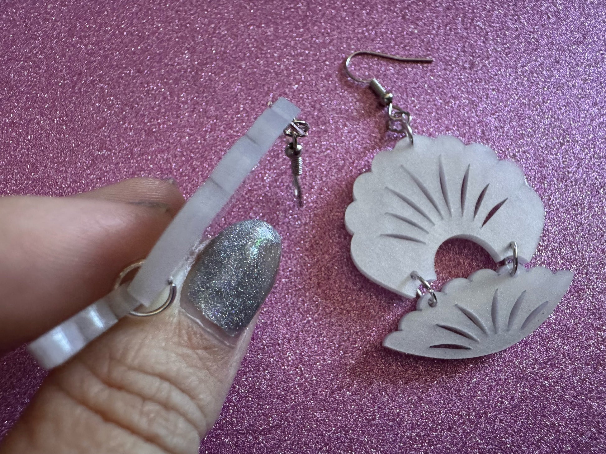 Pearlescent Shell Earrings: Laser Cut Acrylic Shells, Ocean, Beach, Seashells, Pearl, Mollusks, Sea Creature, Best Gifts for Her/Him/Them