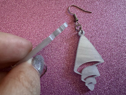 Pearlescent Shell Earrings: Laser Cut Acrylic Shells, Ocean, Beach, Seashells, Pearl, Mollusks, Sea Creature, Best Gifts for Her/Him/Them