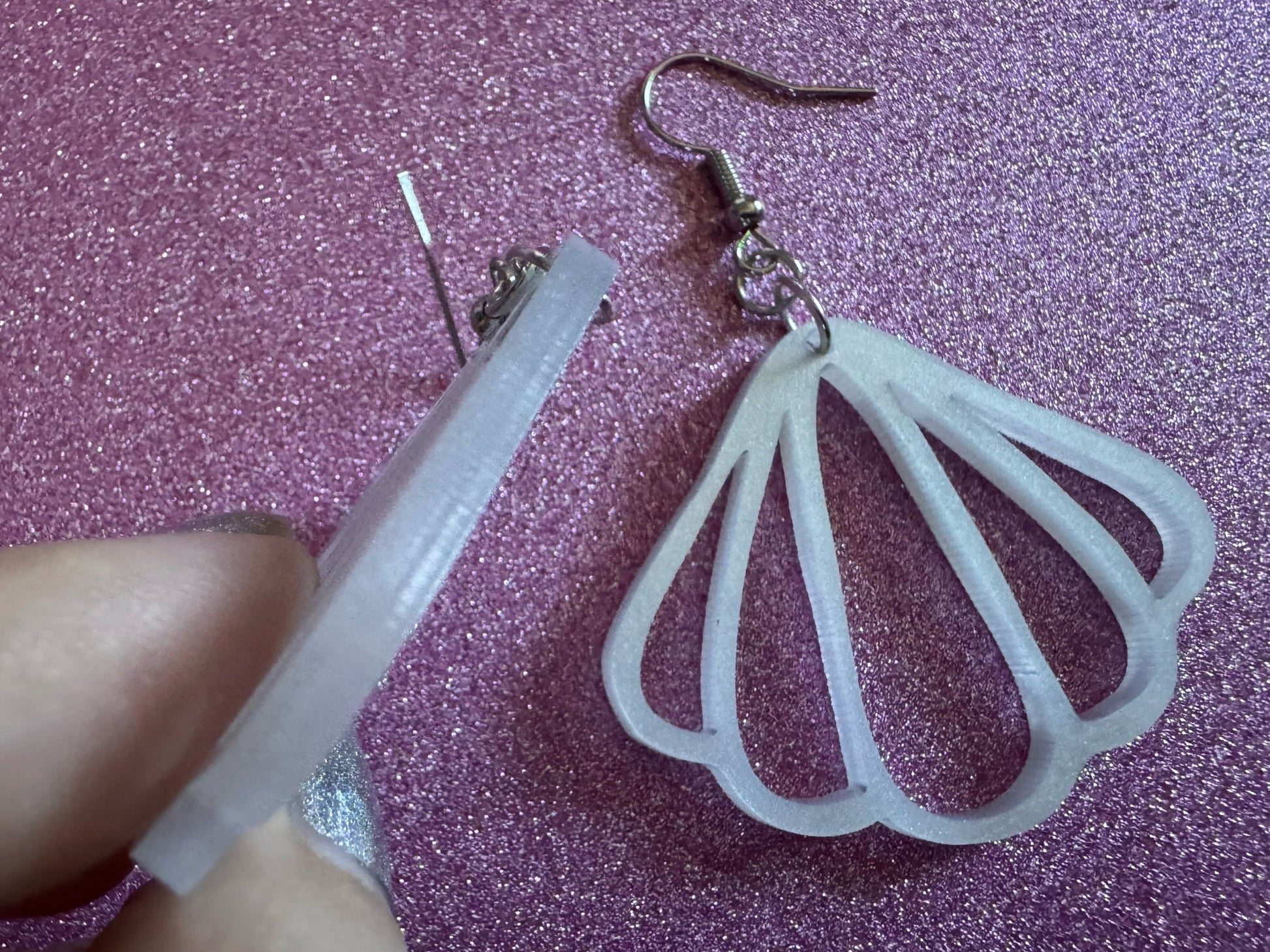 Pearlescent Shell Earrings: Laser Cut Acrylic Shells, Ocean, Beach, Seashells, Pearl, Mollusks, Sea Creature, Best Gifts for Her/Him/Them
