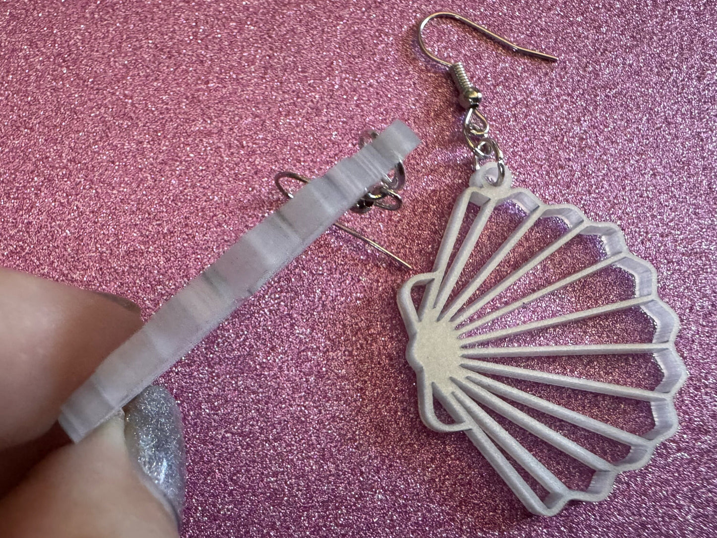 Pearlescent Shell Earrings: Laser Cut Acrylic Shells, Ocean, Beach, Seashells, Pearl, Mollusks, Sea Creature, Best Gifts for Her/Him/Them