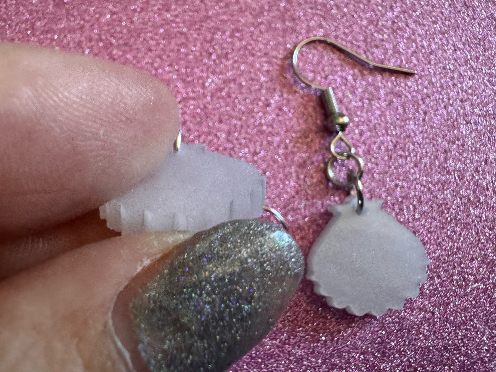 Pearlescent Shell Earrings: Laser Cut Acrylic Shells, Ocean, Beach, Seashells, Pearl, Mollusks, Sea Creature, Best Gifts for Her/Him/Them