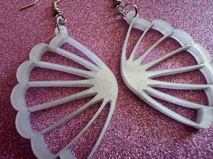 Pearlescent Shell Earrings: Laser Cut Acrylic Shells, Ocean, Beach, Seashells, Pearl, Mollusks, Sea Creature, Best Gifts for Her/Him/Them