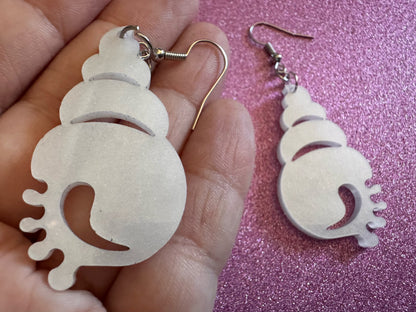 Pearlescent Shell Earrings: Laser Cut Acrylic Shells, Ocean, Beach, Seashells, Pearl, Mollusks, Sea Creature, Best Gifts for Her/Him/Them