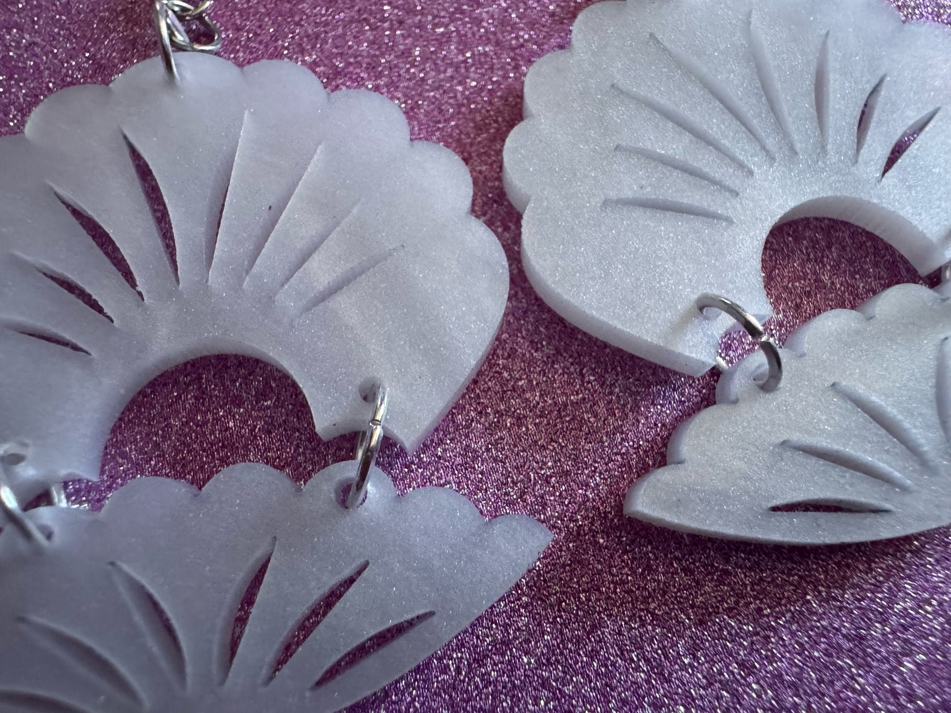 Pearlescent Shell Earrings: Laser Cut Acrylic Shells, Ocean, Beach, Seashells, Pearl, Mollusks, Sea Creature, Best Gifts for Her/Him/Them