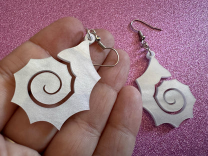 Pearlescent Shell Earrings: Laser Cut Acrylic Shells, Ocean, Beach, Seashells, Pearl, Mollusks, Sea Creature, Best Gifts for Her/Him/Them
