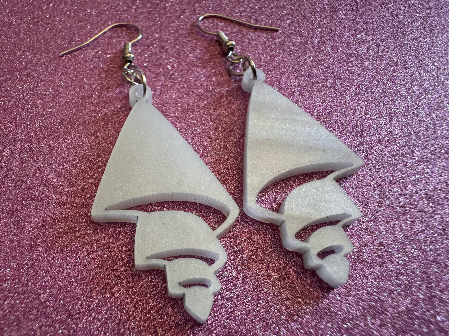 Pearlescent Shell Earrings: Laser Cut Acrylic Shells, Ocean, Beach, Seashells, Pearl, Mollusks, Sea Creature, Best Gifts for Her/Him/Them
