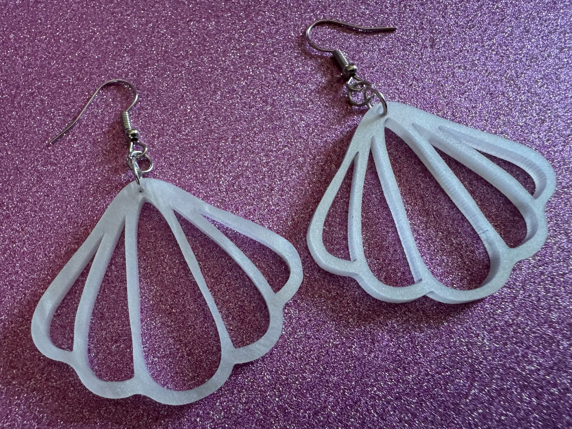 Pearlescent Shell Earrings: Laser Cut Acrylic Shells, Ocean, Beach, Seashells, Pearl, Mollusks, Sea Creature, Best Gifts for Her/Him/Them