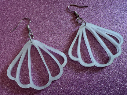 Pearlescent Shell Earrings: Laser Cut Acrylic Shells, Ocean, Beach, Seashells, Pearl, Mollusks, Sea Creature, Best Gifts for Her/Him/Them