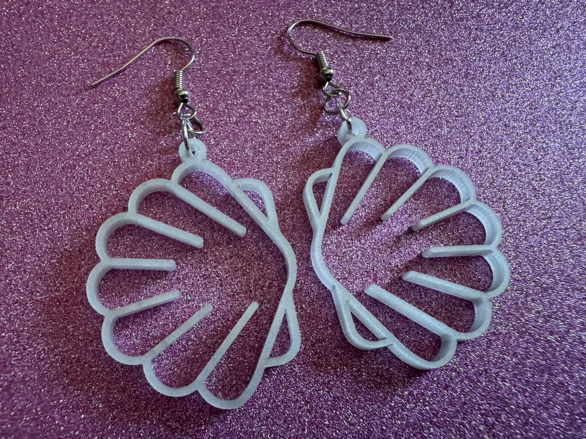 Pearlescent Shell Earrings: Laser Cut Acrylic Shells, Ocean, Beach, Seashells, Pearl, Mollusks, Sea Creature, Best Gifts for Her/Him/Them