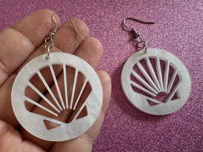 Pearlescent Shell Earrings: Laser Cut Acrylic Shells, Ocean, Beach, Seashells, Pearl, Mollusks, Sea Creature, Best Gifts for Her/Him/Them