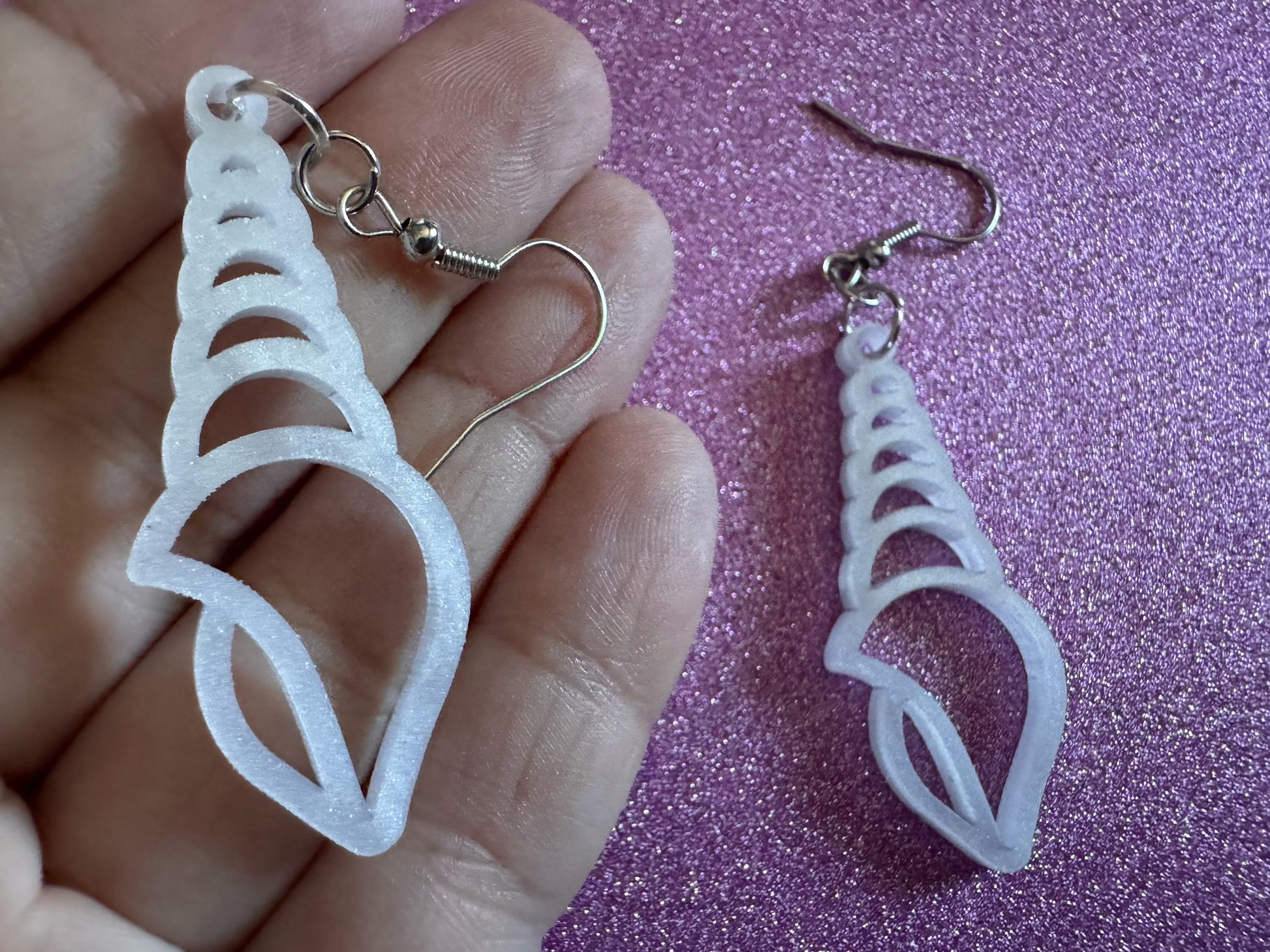 Pearlescent Shell Earrings: Laser Cut Acrylic Shells, Ocean, Beach, Seashells, Pearl, Mollusks, Sea Creature, Best Gifts for Her/Him/Them