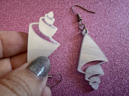 Pearlescent Shell Earrings: Laser Cut Acrylic Shells, Ocean, Beach, Seashells, Pearl, Mollusks, Sea Creature, Best Gifts for Her/Him/Them