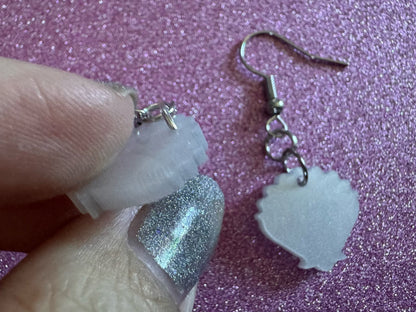 Pearlescent Shell Earrings: Laser Cut Acrylic Shells, Ocean, Beach, Seashells, Pearl, Mollusks, Sea Creature, Best Gifts for Her/Him/Them