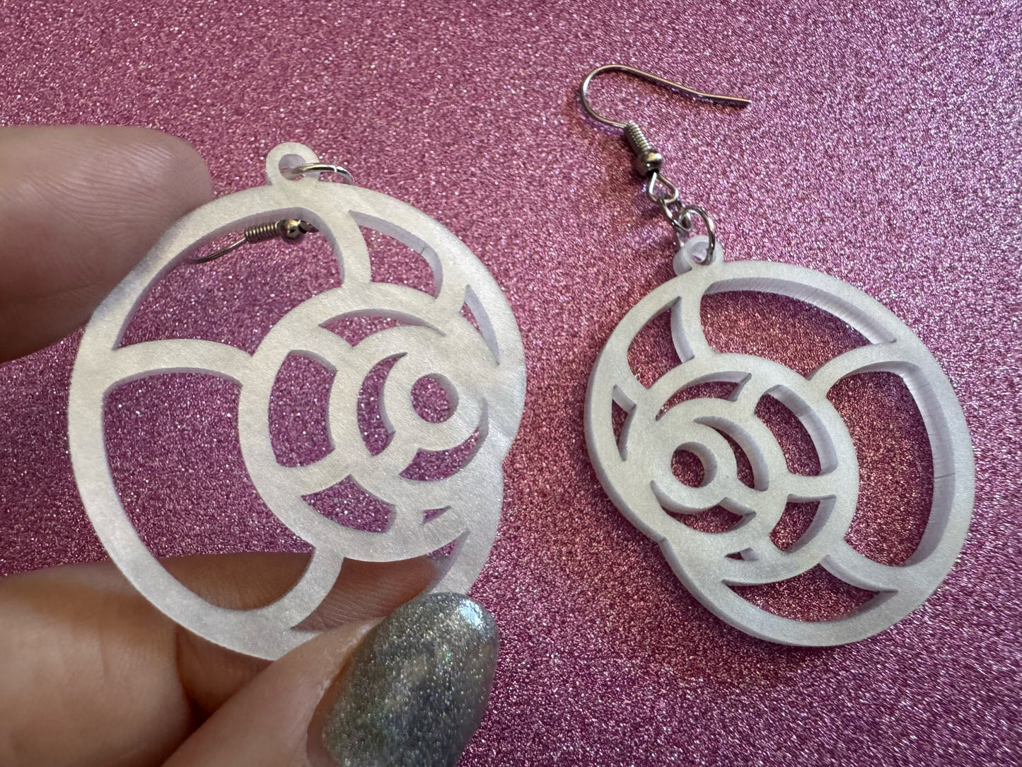 Pearlescent Shell Earrings: Laser Cut Acrylic Shells, Ocean, Beach, Seashells, Pearl, Mollusks, Sea Creature, Best Gifts for Her/Him/Them