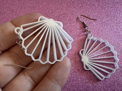 Pearlescent Shell Earrings: Laser Cut Acrylic Shells, Ocean, Beach, Seashells, Pearl, Mollusks, Sea Creature, Best Gifts for Her/Him/Them
