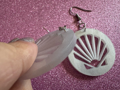 Pearlescent Shell Earrings: Laser Cut Acrylic Shells, Ocean, Beach, Seashells, Pearl, Mollusks, Sea Creature, Best Gifts for Her/Him/Them