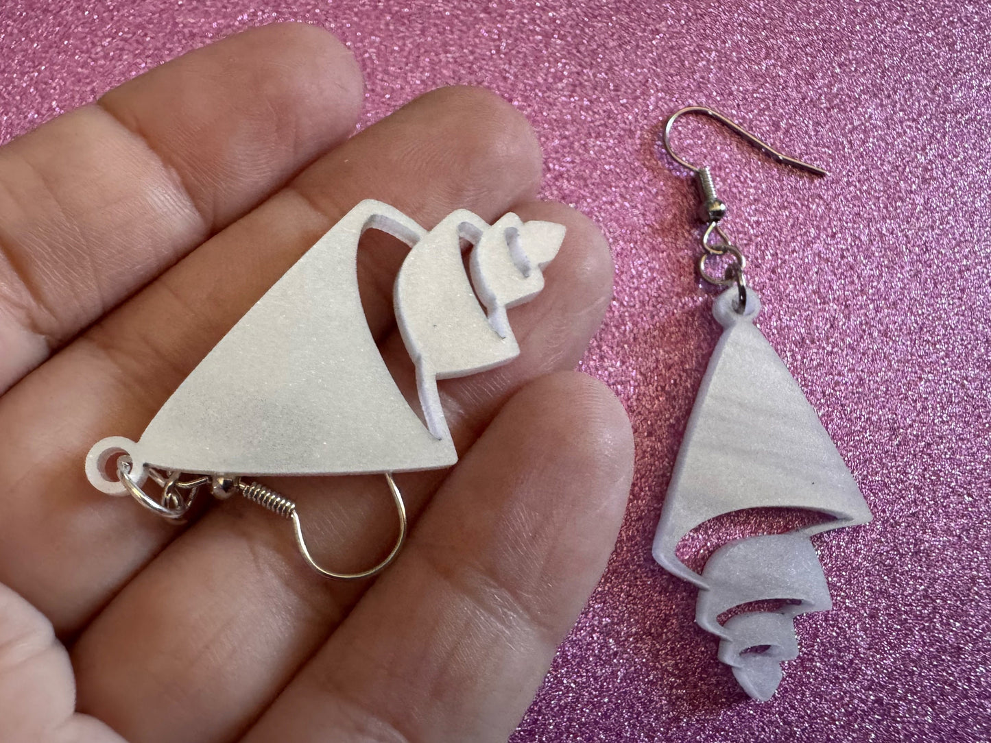 Pearlescent Shell Earrings: Laser Cut Acrylic Shells, Ocean, Beach, Seashells, Pearl, Mollusks, Sea Creature, Best Gifts for Her/Him/Them