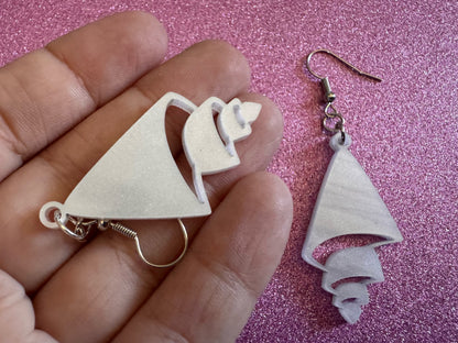 Pearlescent Shell Earrings: Laser Cut Acrylic Shells, Ocean, Beach, Seashells, Pearl, Mollusks, Sea Creature, Best Gifts for Her/Him/Them
