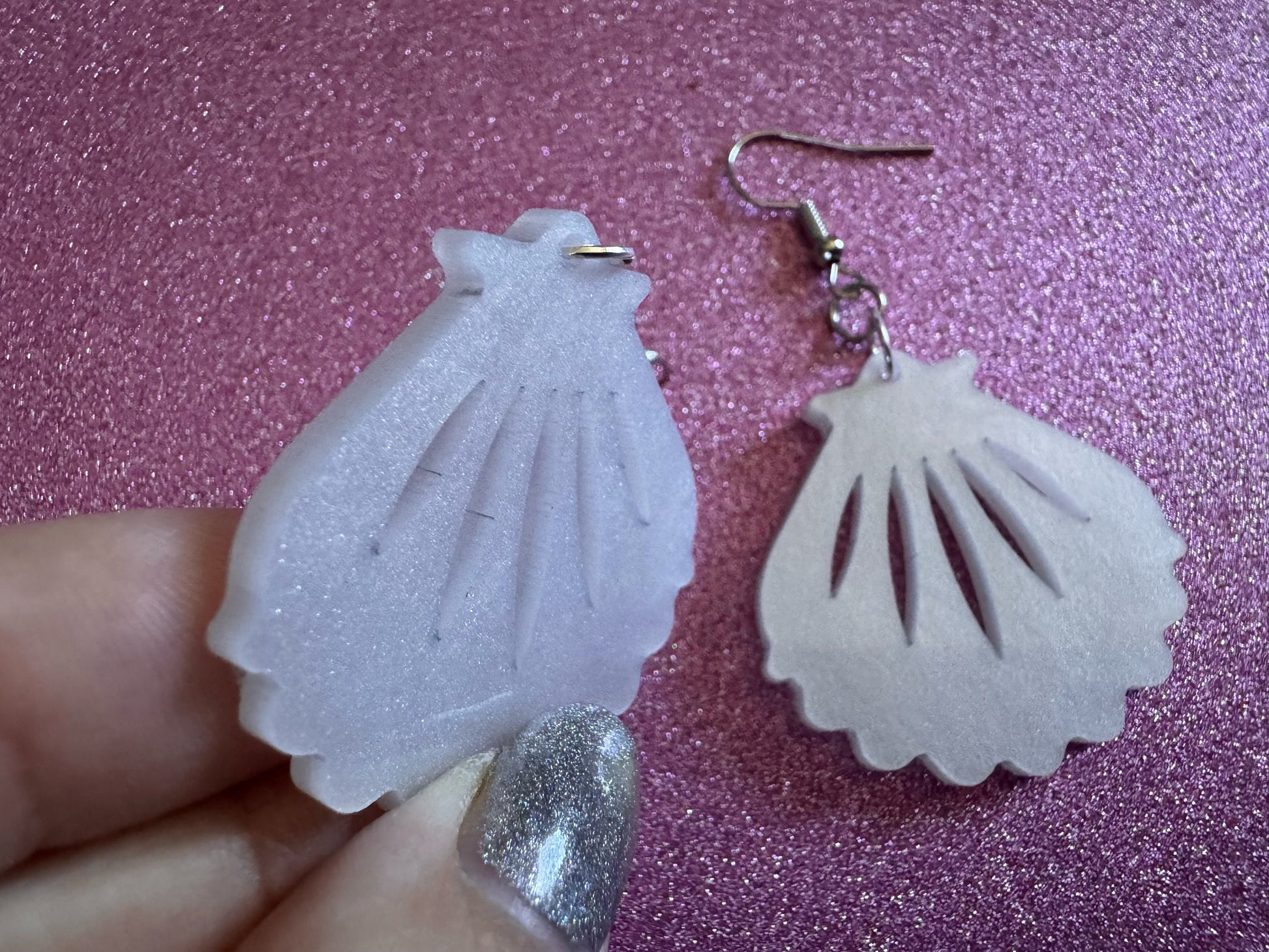 Pearlescent Shell Earrings: Laser Cut Acrylic Shells, Ocean, Beach, Seashells, Pearl, Mollusks, Sea Creature, Best Gifts for Her/Him/Them