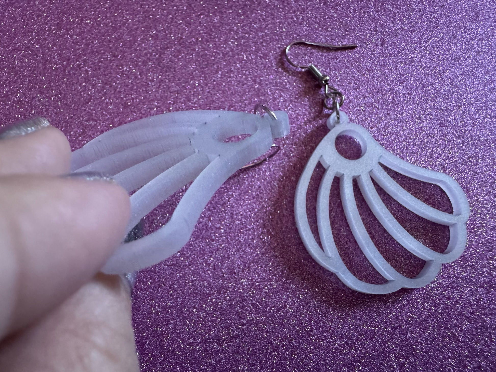 Pearlescent Shell Earrings: Laser Cut Acrylic Shells, Ocean, Beach, Seashells, Pearl, Mollusks, Sea Creature, Best Gifts for Her/Him/Them