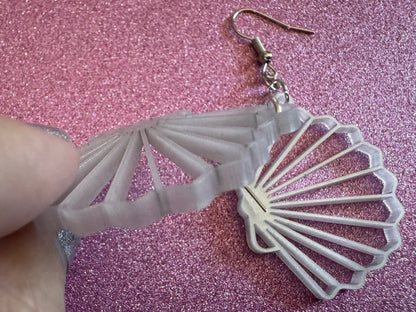 Pearlescent Shell Earrings: Laser Cut Acrylic Shells, Ocean, Beach, Seashells, Pearl, Mollusks, Sea Creature, Best Gifts for Her/Him/Them