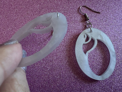 Pearlescent Shell Earrings: Laser Cut Acrylic Shells, Ocean, Beach, Seashells, Pearl, Mollusks, Sea Creature, Best Gifts for Her/Him/Them