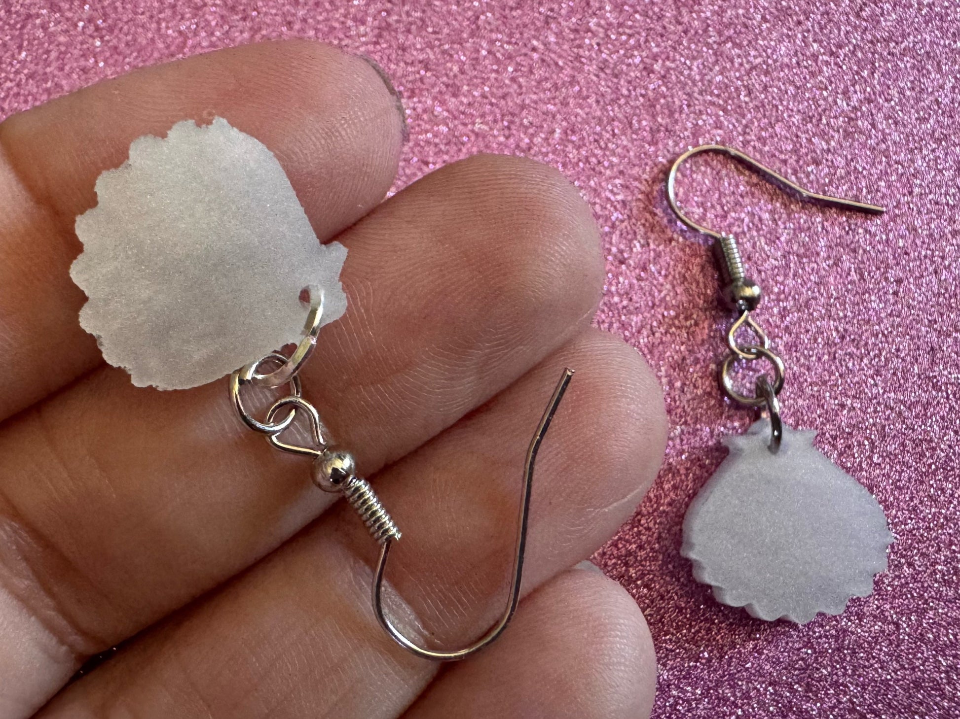 Pearlescent Shell Earrings: Laser Cut Acrylic Shells, Ocean, Beach, Seashells, Pearl, Mollusks, Sea Creature, Best Gifts for Her/Him/Them